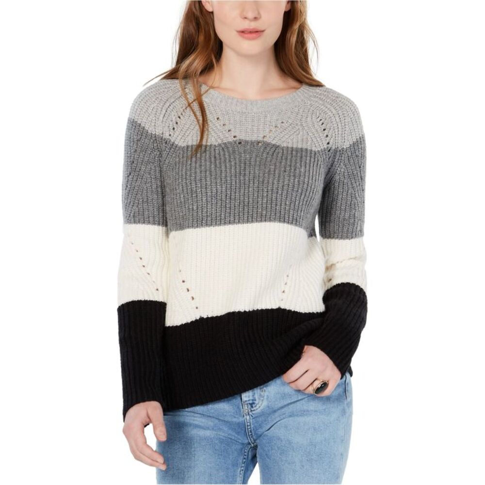 Lucky Brand Womens Pointelle Knit Sweater, Multicoloured, XL, DM